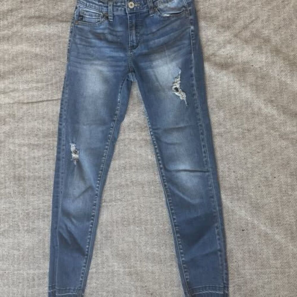 KanCan Jeans Sz 3/25 High Rise Ankle Skinny Denim Jeans Distressed KC5015LD